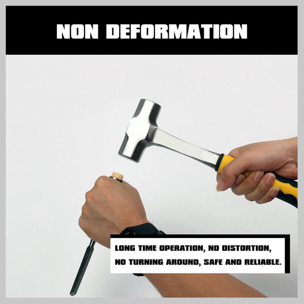 Horusdy 2Lb+3Lb Steel Hammer Double Octagonal Heavy Duty Solid Forged Rubber Grip Handle Hammers & Mallets