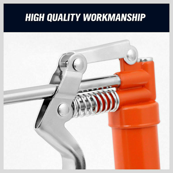 Horusdy 2 Way Mini Grease Gun Manual Pistol Grip With 3Oz Cartridge Flexi Hose & Coupler Grease Guns