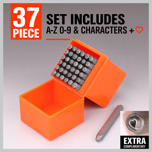 Horusdy 37Pcs Letter Number Stamp Punch Set Diy Hardened Ball Bearing Steel Tool 3Mm Other Hand Tools