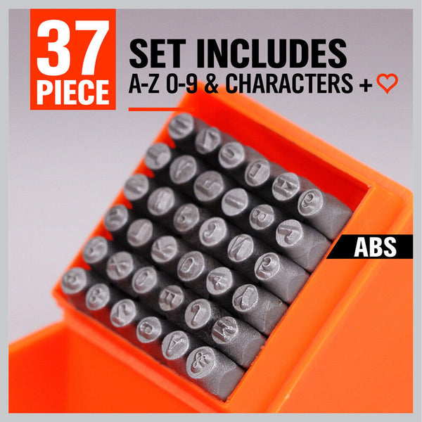 Horusdy 37Pcs Letter Number Stamp Punch Set Diy Hardened Ball Bearing Steel Tool 3Mm Other Hand Tools