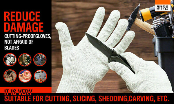 Horusdy One Pair Cut Resistant Gloves Anti Cutting Level 5 Kitchen Butcher Protection Work Gloves