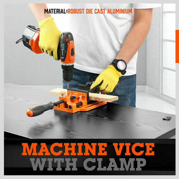 90Mm Drill Press Bench Vice Quick Release Clamp Jaw Soft Grip Hand Pads Woodwork Drill Presses