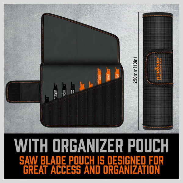 Horusdy 34 Piece Reciprocating Saw Blade Set Wood And Metal Cutting Blades With Storage Pouch Other Saw Blades