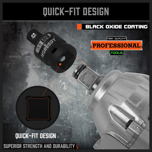 Horusdy 5Pcs Impact Socket Adapter Set Reducer 1/4 3/8 1/2 Inch Drive Other Wrenches & Spanners