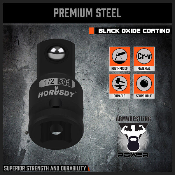 Horusdy 5Pcs Impact Socket Adapter Set Reducer 1/4 3/8 1/2 Inch Drive Other Wrenches & Spanners