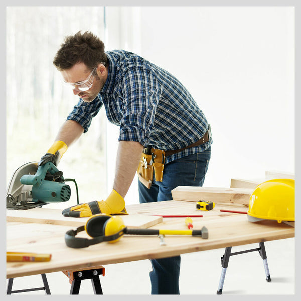 Horusdy 4Pc Mastercraft Sawhorse Metal Folding Non Slip Surface Horse 120Kg Capacity Jacks Stands & Sawhorses