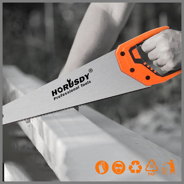 Horusdy 16" Hand Saw Sharp Cut Wood Plastic Cutting Heavy Duty Crosscut 505Mm Long Saws