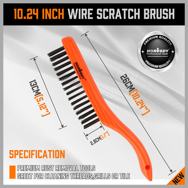 Horusdy 260Mm Stanless Brush Anti Slip Handle Scratch Paint Cleaning Rust Remove New Wire Brushes