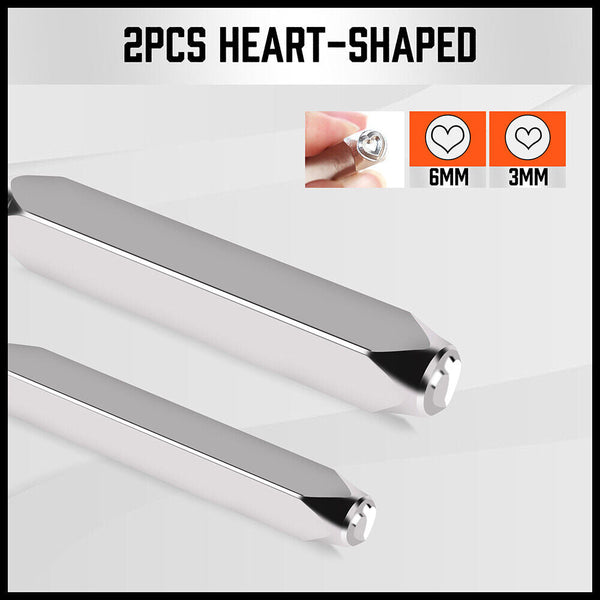 Horusdy 3" Steel Bench Block Round Jewelry Stamping Tool Mirror Polishing With 2 Punches Other Tools