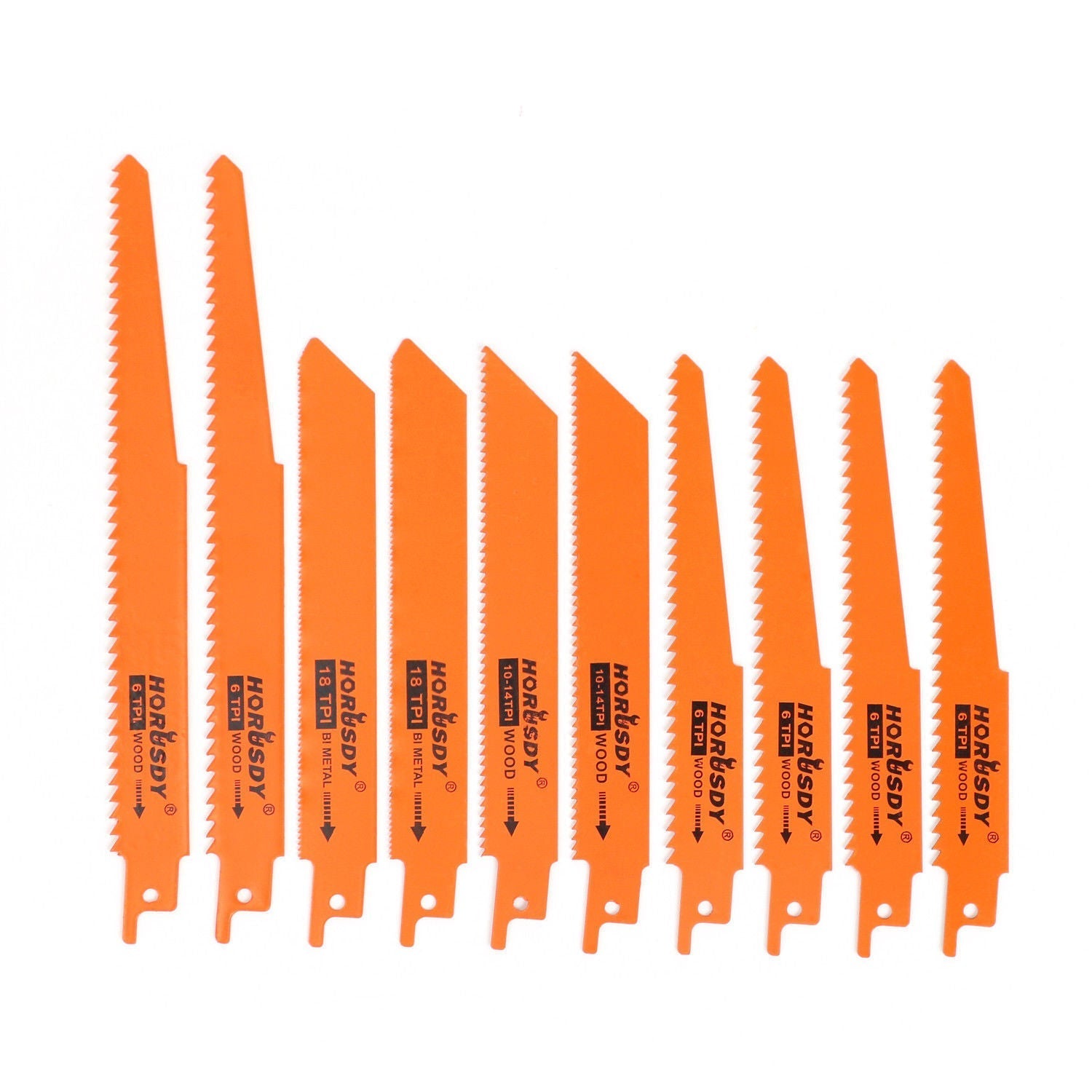Horusdy 10Pc Reciprocating Saw Blades Set For Wood Metal Timber Demolition Cutting Tool Other Saw Blades