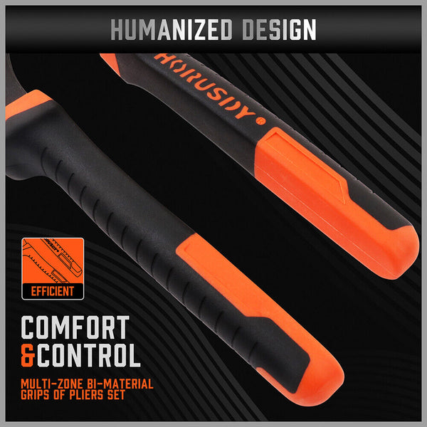 Horusdy 2Pc Groove Joint 8 & 10 Inch Multi Grip Non Slip Heavy Duty Pipe Wrench Pliers