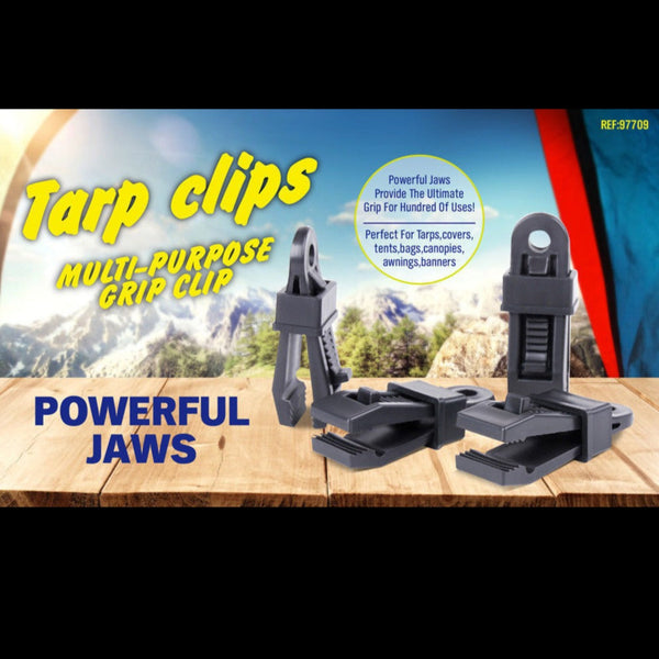 Horusdy 24Pc Camping Awning Tarp Clips Tent Clamps Set Snap Hanger Tighten Survival Tool Tent & Canopy Accessories