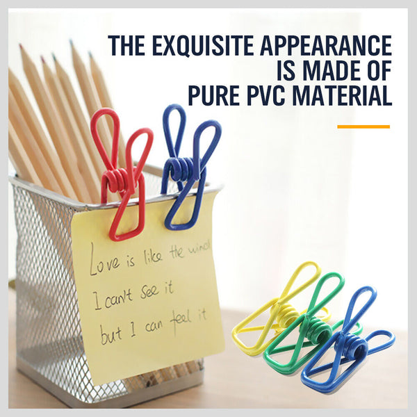 Horusdy 10Pc Steel Clips Multi Use Spring Clamps Clothes Peg Hanging Note Book Laundry Pegs & Peg Bags