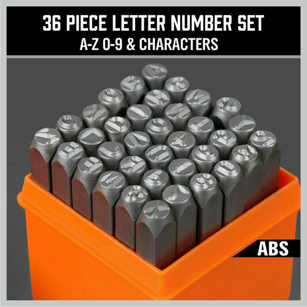 Horusdy 36Pc 6Mm Number & Capital Letter Stamp Set Punches Metal Plastic Wood Leather Other Hand Tools