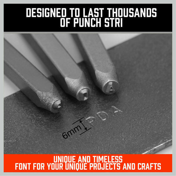 Horusdy 36Pc 6Mm Number & Capital Letter Stamp Set Punches Metal Plastic Wood Leather Other Hand Tools