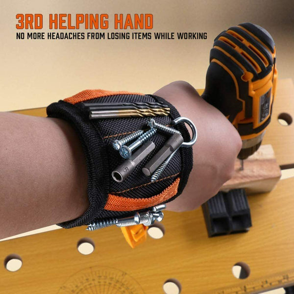 Magnetic Wristband & Universal Socket Grip 7 19Mm Magnets Screws Nails Holder Tool Bags Belts & Pouches