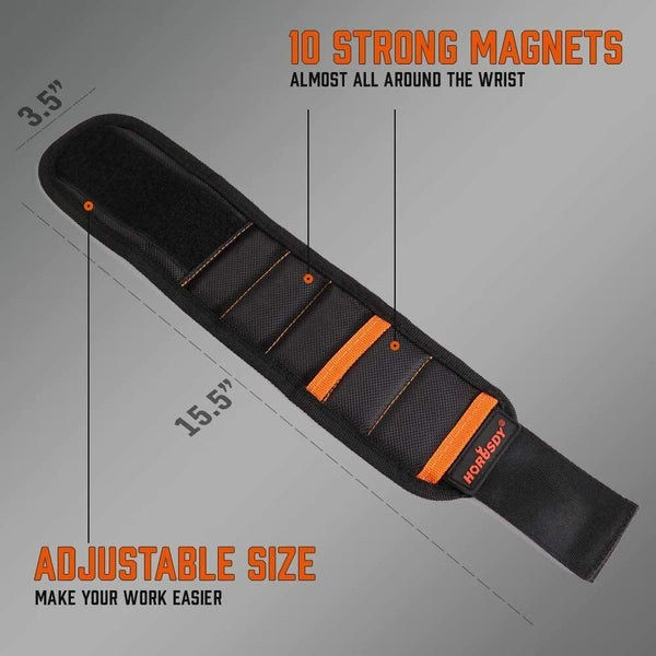 Magnetic Wristband & Universal Socket Grip 7 19Mm Magnets Screws Nails Holder Tool Bags Belts & Pouches