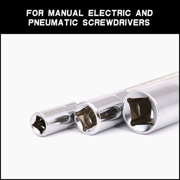 Horusdy 3Pc Flexible Socket Extension Bars Shaft Set 1/2" 1/4" 3/8" Drive 10" 6" Long Taps & Dies
