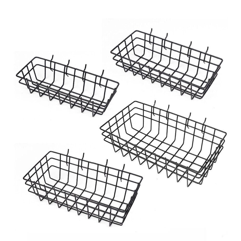 Horusdy 4Pc Pegboard Baskets Set Storage Bins Board Organizer Size Display Hangers Other Tool Storage