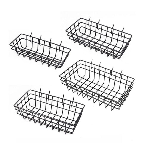 4Pc Pegboard Baskets Set Storage Bins Board Organizer Size Display Hangers