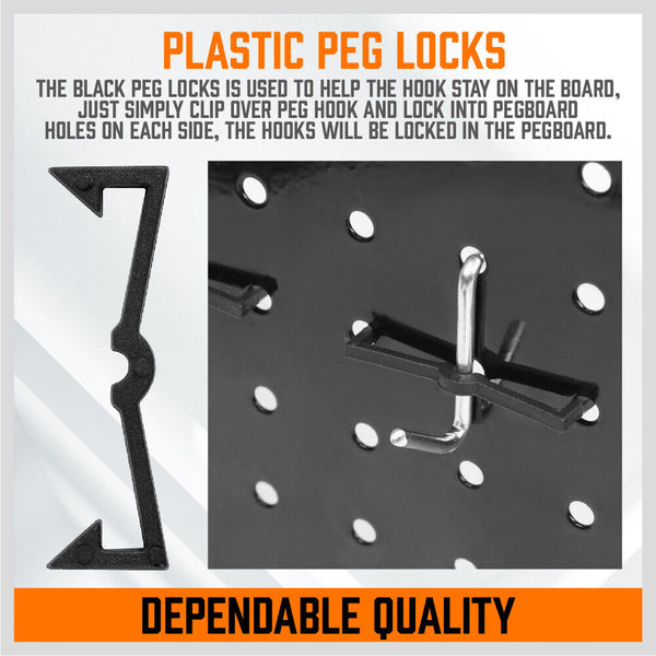 Horusdy 127Pc Pegboard Hooks Set Storage Baskets Organizer Hanger Inc. 4 Small Board Other Tool Storage