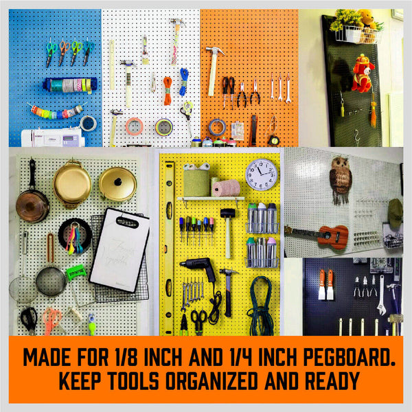 Horusdy 127Pc Pegboard Hooks Set Storage Baskets Organizer Hanger Inc. 4 Small Board Other Tool Storage