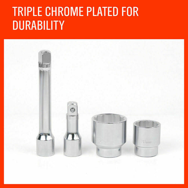 Horusdy 27Pc Heavy Duty Socket Wrench Set 3/4" Drive Metric & Imperial Extension Case Socket Wrenches