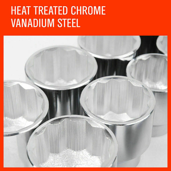 Horusdy 27Pc Heavy Duty Socket Wrench Set 3/4" Drive Metric & Imperial Extension Case Socket Wrenches