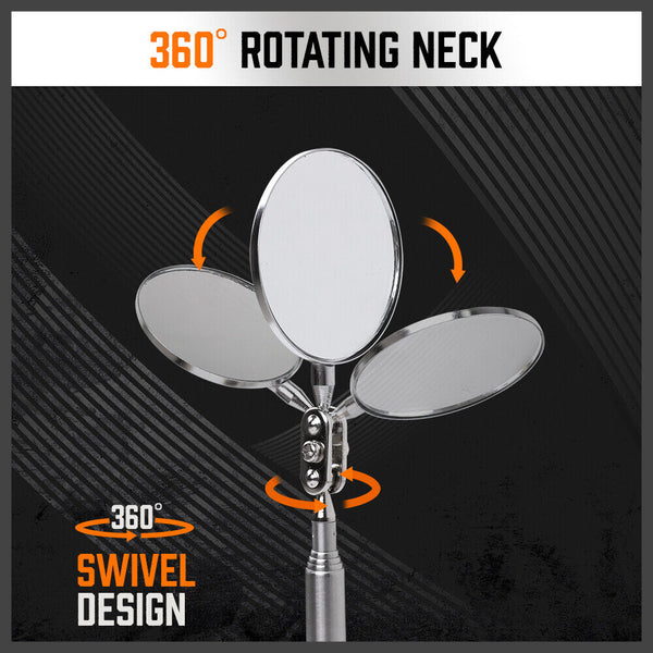 Horusdy 3Pc Magnetic Pick Up Tool & Swivel Inspection Mirror Telescoping Rod Heavy Duty Other Hand Tools