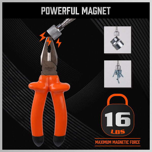 Horusdy 3Pc Magnetic Pick Up Tool Swivel Inspection Mirror Flexible Telescope Led Light Other Hand Tools