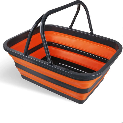 Horusdy Collapsible Sink 16L Large Portable Basket Wash Basin Outdoor Camping Camping Storage
