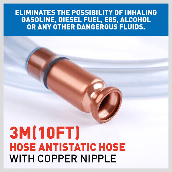 3M Self Priming Siphon Hose Water Jiggler Liquid Transfer Fuel Pump Copper