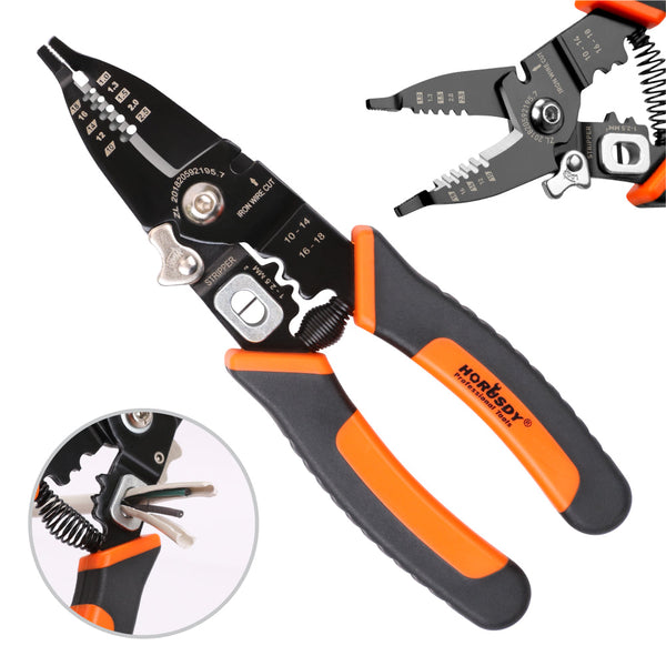 Horusdy 8" Wire Stripping Tool Cutter Hand Crimping Insulated Pliers