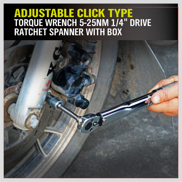 Horusdy 1/4" Drive Click Torque Wrench 5 25Nm Ratchet Spanner Hand Repair New Other Wrenches & Spanners