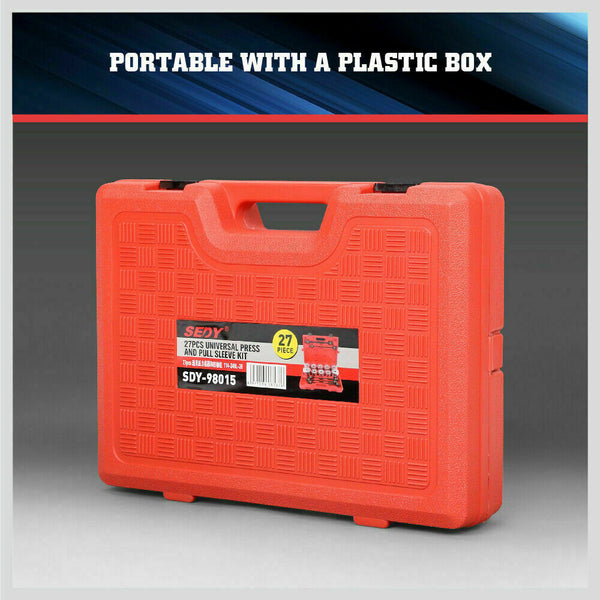 Horusdy 27Pc Universal Pull & Press Sleeve Kit Removal Bushing Driver Set Bearings Seal Other Automotive Hand Tools