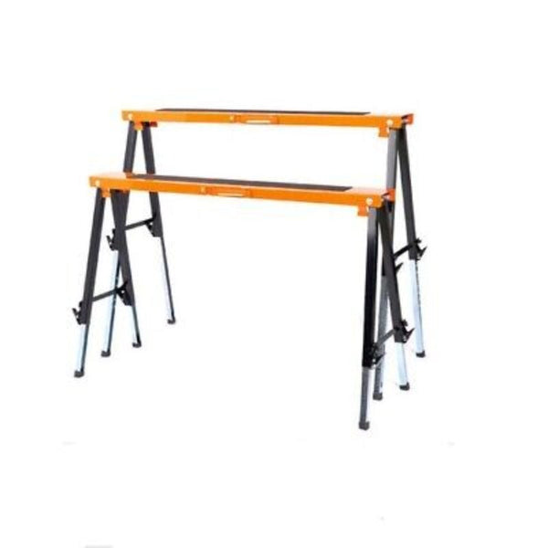 Horusdy 2Pc Mastercraft Sawhorse Metal Folding Non Slip Surface Horse 120Kg Capacity Jacks Stands & Sawhorses
