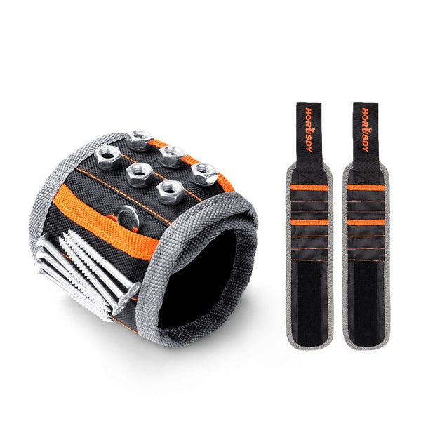 Horusdy 2X Strong Magnetic Wrist Band Strap Tool Holder Belt Screws Bolt Nut Nail Other Hand Tools
