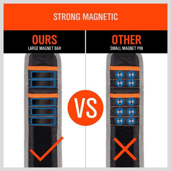 Horusdy 2X Strong Magnetic Wrist Band Strap Tool Holder Belt Screws Bolt Nut Nail Other Hand Tools