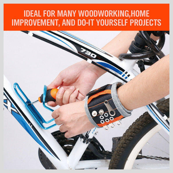 Horusdy 2X Strong Magnetic Wrist Band Strap Tool Holder Belt Screws Bolt Nut Nail Other Hand Tools