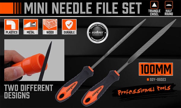 Horusdy 2X Mini Sharp Flat Steel File Metal Wood Carving Carpentry Tool Durable Files