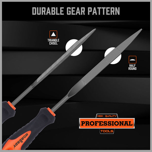 Horusdy 2X Mini Sharp Flat Steel File Metal Wood Carving Carpentry Tool Durable Files