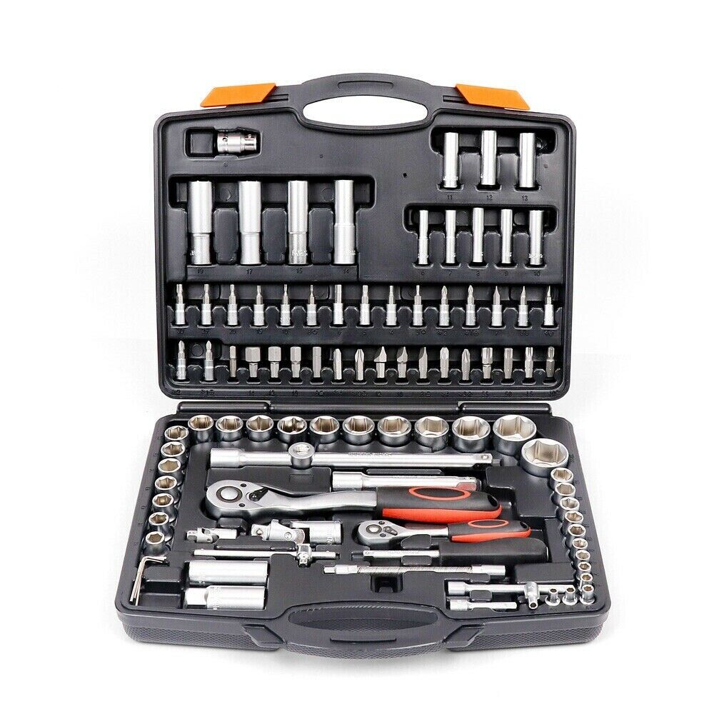 Horusdy 94Pc Socket Ratchet Wrench Set Screwdriver Bits Extension Torx Hex 1/4" 1/2" Dr Socket Wrenches
