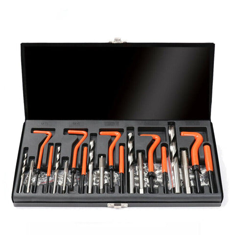 131Pc Metric Thread Repair Kit Drill Helicoil Set Coil Tap Insert With Case