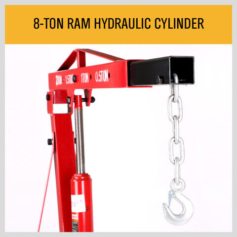 Horusdy 2 Ton Hydraulic Engine Crane Foldable Hoist Stand For Mobile Garage Lifting Workshop Essential Engine Hoists