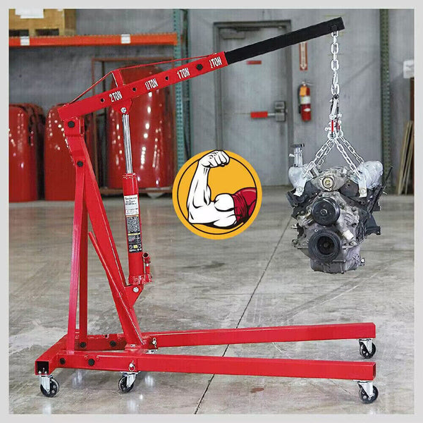 Horusdy 2 Ton Hydraulic Engine Crane Foldable Hoist Stand For Mobile Garage Lifting Workshop Essential Engine Hoists