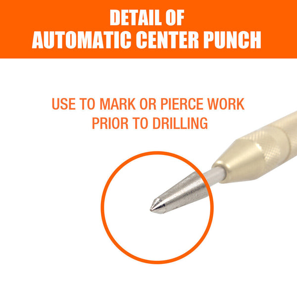 Horusdy 125Mm/5" Automatic Centre Punch Spring Loaded Metal Drill Tool Gold Other Hand Tools