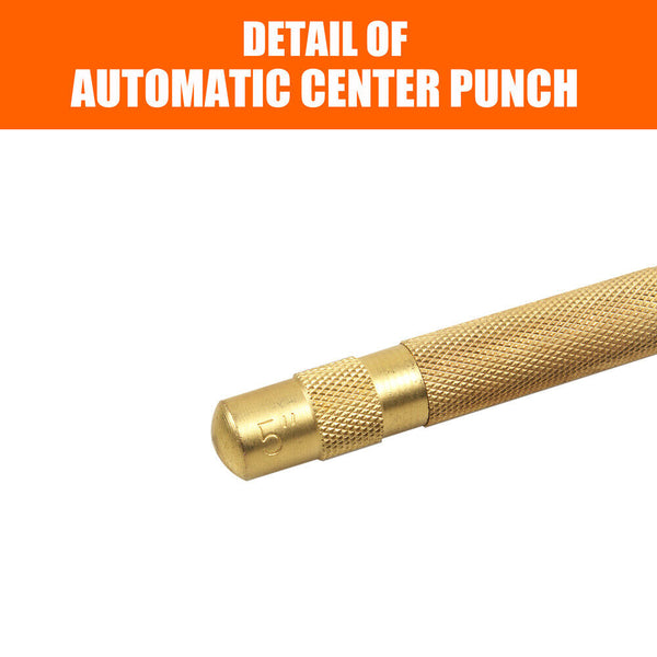 Horusdy 125Mm/5" Automatic Centre Punch Spring Loaded Metal Drill Tool Gold Other Hand Tools