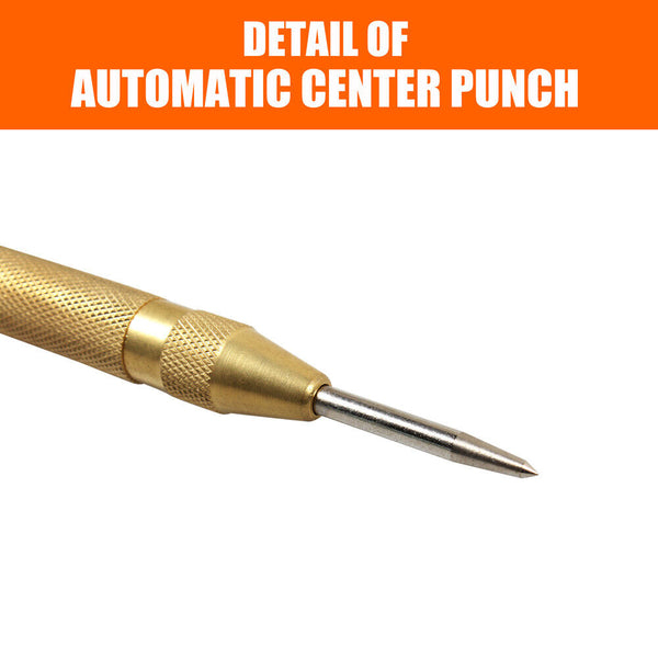 125Mm/5" Automatic Centre Punch Adjustable Spring Loaded Metal Drill Tool Gold