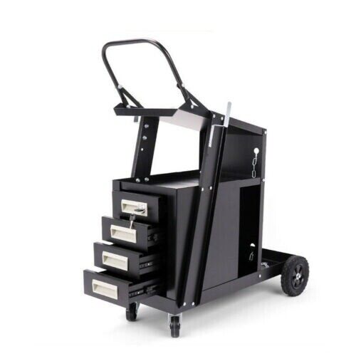 New 4 Drawer Welding Trolley Cart Welder Cabinet Mig Tig Arc Plasma Cutter Bench Plasma Cutters