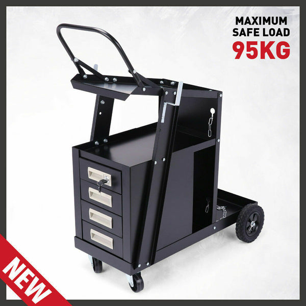 New 4 Drawer Welding Trolley Cart Welder Cabinet Mig Tig Arc Plasma Cutter Bench Plasma Cutters